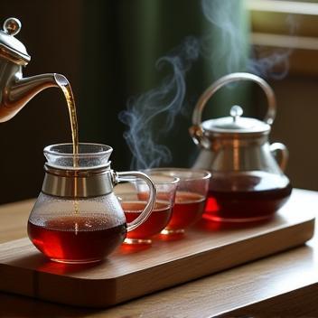 Step-by-step brewing process for Turkish tea