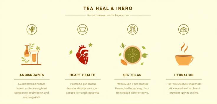 Infographic showing tea health benefits