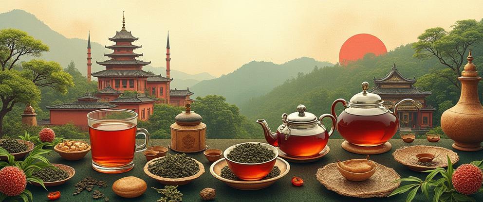 Collage of tea cultures from around the world